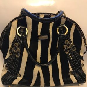 Leather Hand bag Made in Italy black and white